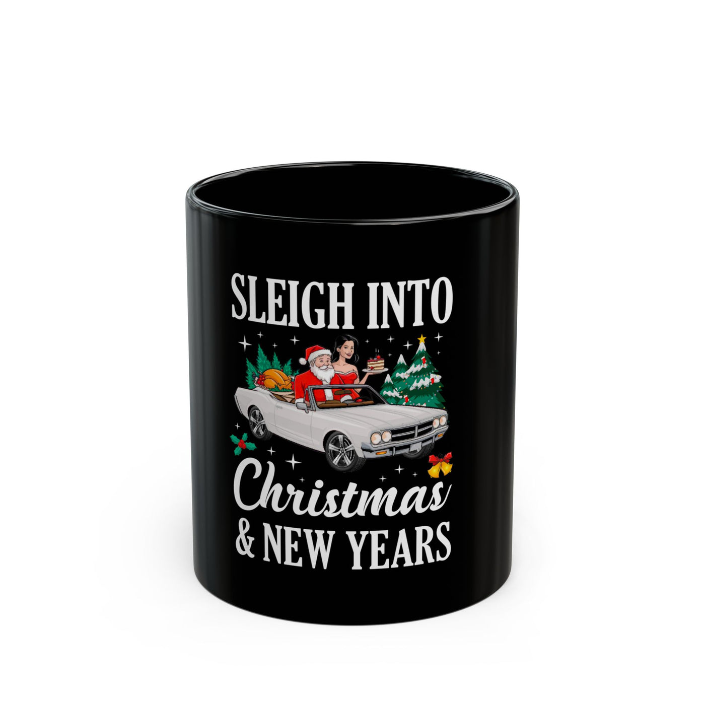 Christmas Foodie Black Mug